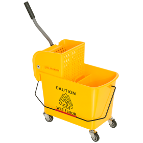 Compact Mop Bucket with Wringer, Mop Bucket on Wheels, 21 Quart, Separate Dirty and Clean Water, Yellow (Option: Yellow-505x280x285 mm)