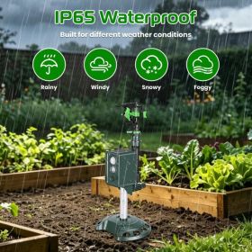 Outdoor Solar Powered Motion Triggered Water Sprinkler, 120 Degree PIR Motion Detector, Adjustable Detection Distance, IP65 Waterproof for Garden (Option: Green)
