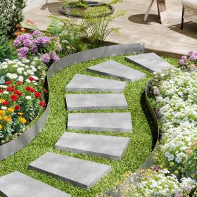 Steel Landscape Edging 5 Packs 39x4in Rust-Resistant Edging Border Dark Gray (Option: Grey)