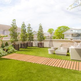 8 Ft L X 17 In W Straight Wooden Garden Pathway Roll Out Garden Walkway (Option: Brown)