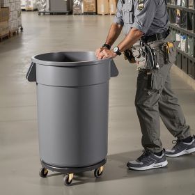 Round Trash Can Dolly Fit 20, 32, 44, 55 Gal Garbage Container 500lbs Heavy Duty (Option: Black)