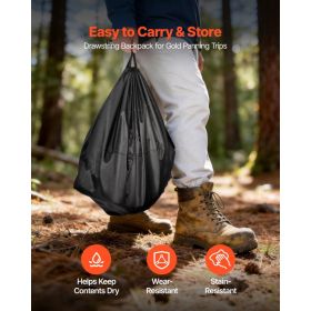 Gold Panning Kit, 10 In And 14 In Pans, 19 PCS Portable Prospecting Equipment Kit With Classifier Sieves, Sand Magnet, Rock Pick, Scoops, Backpac (Option: Black)